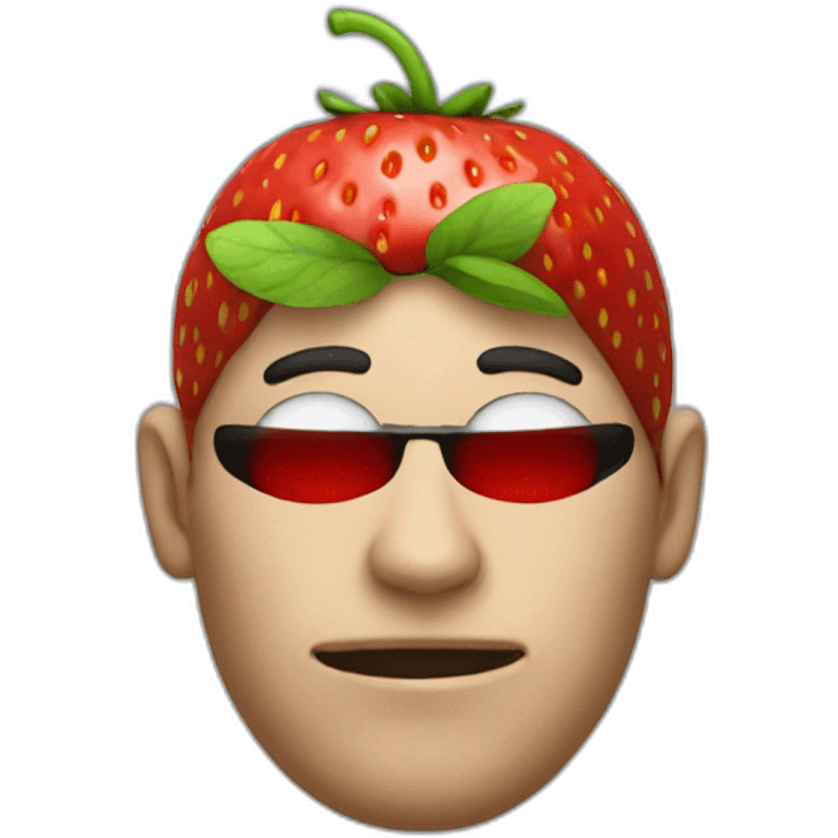 man with a strawberry head lookin like a robber emoji