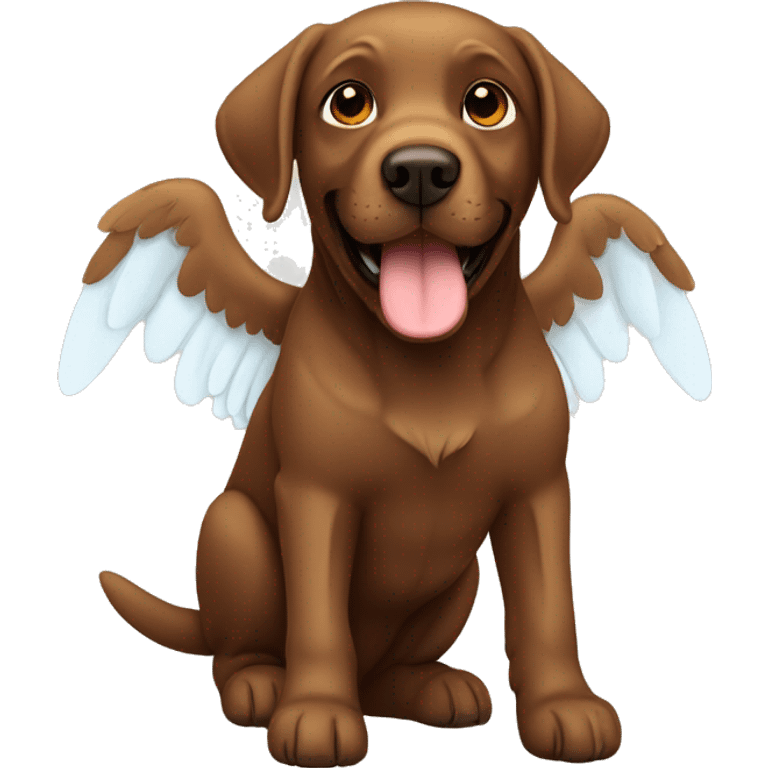 Brown Labrador with wings emoji