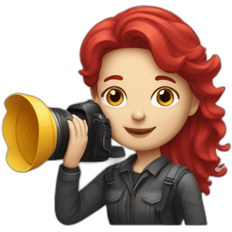 cherry red hair photographer emoji