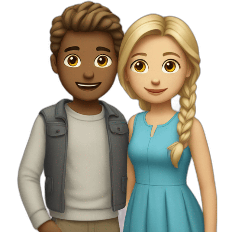 Un jeune couple d’enfants emoji