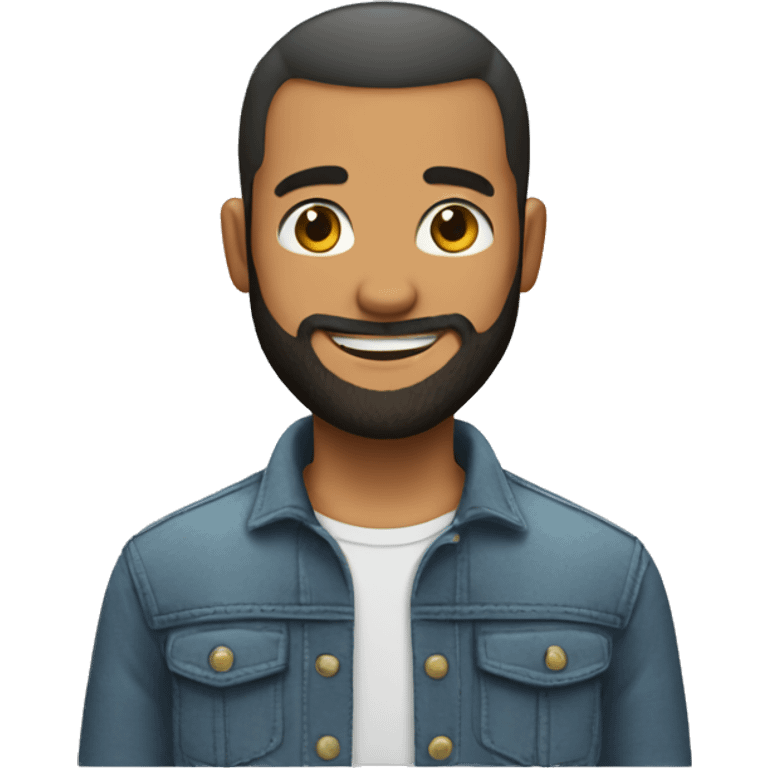 homme avec barbe et buzz cut emoji