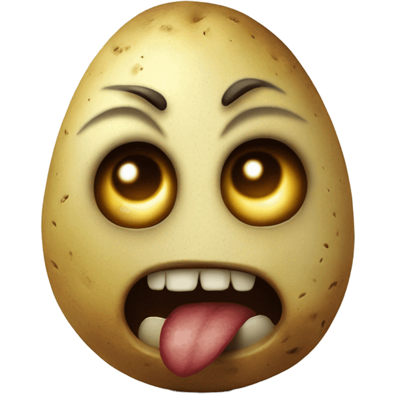 a scary potato emoji