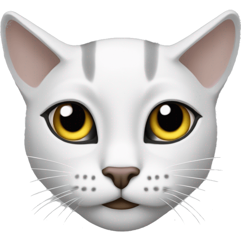 gato blanco on rallas grises emoji