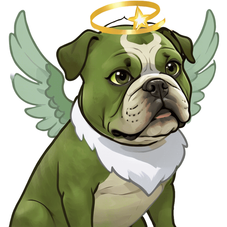 Brown bulldog with angel wings emoji