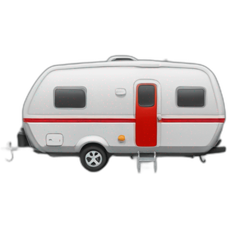 Grey camping car with red Line in the middle emoji