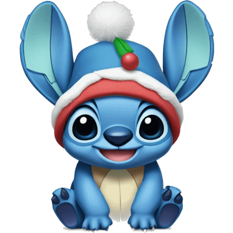 Stitch von lilo & stitch mit weihnachtsmütze emoji