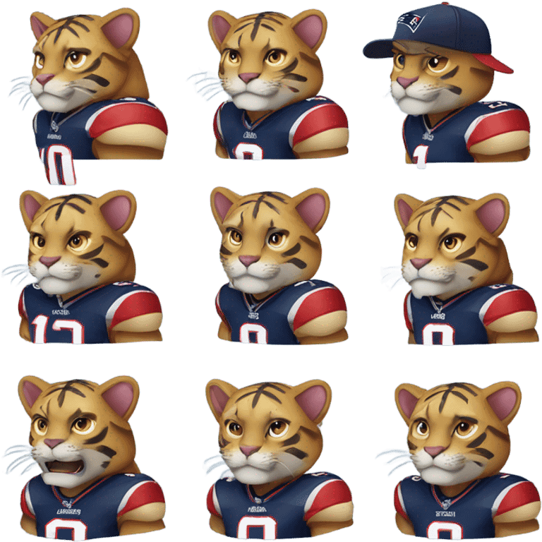 big cat as a patriots fan emoji