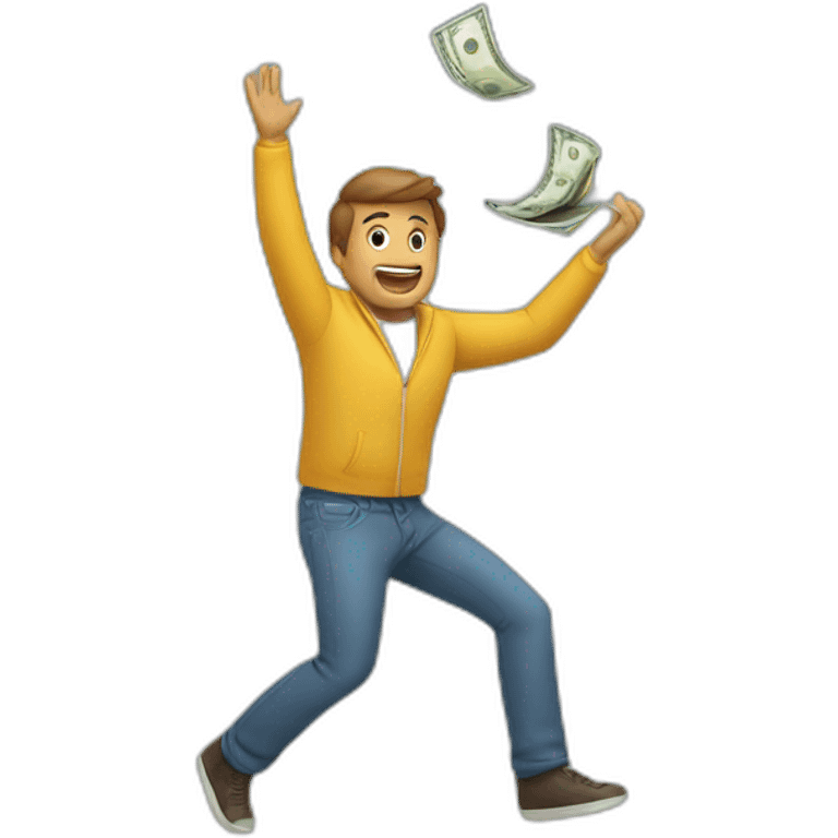 A person throwing money emoji