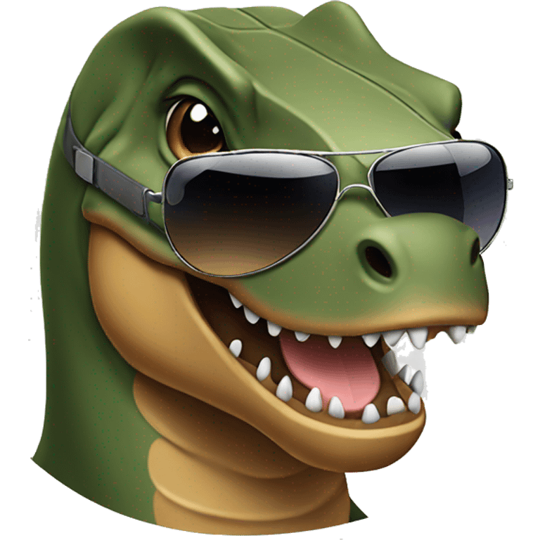 trex wearing aviator sunglasses emoji