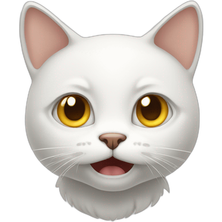 white scared cat emoji