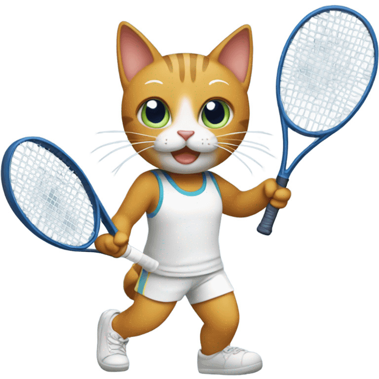 Cat playing tennis emoji