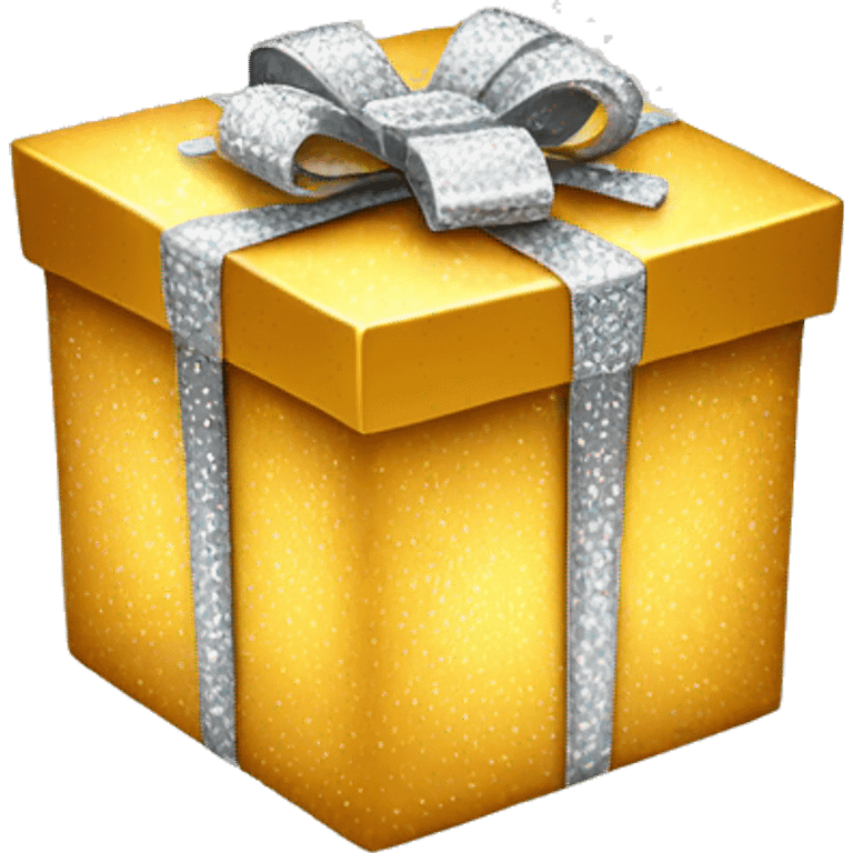 GIFTBOX Golden, with diamonds on it. emoji