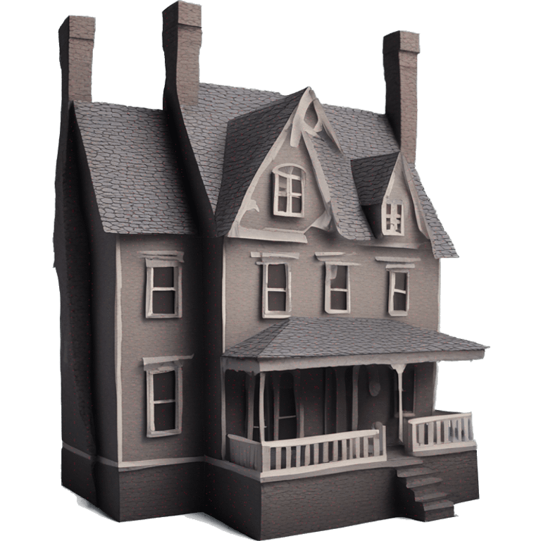 Papercraft. Haunted Addams house. Dilapidated  emoji