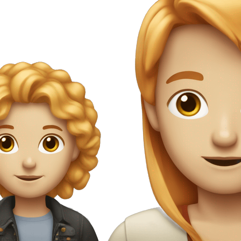 A red-haired girl and blonde hair man emoji