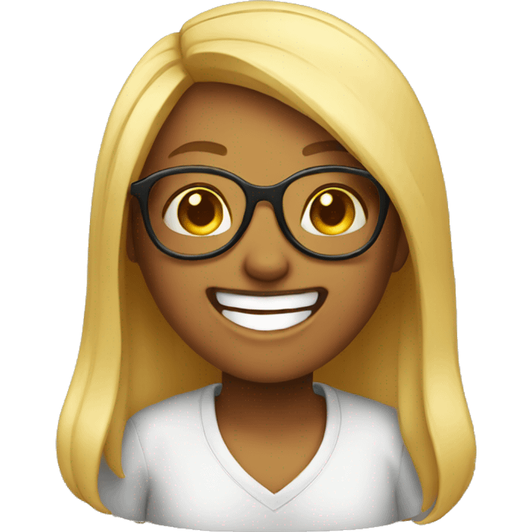 girl emoji with glasses laughing emoji