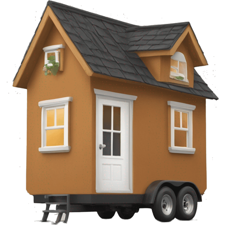 tiny house with a giant person emoji