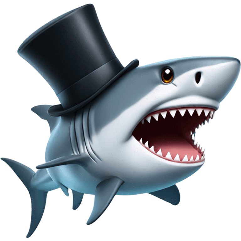 Shark with a top hat emoji