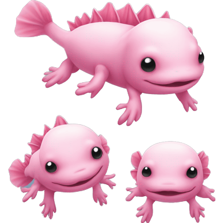 Cute pink axolotl emoji