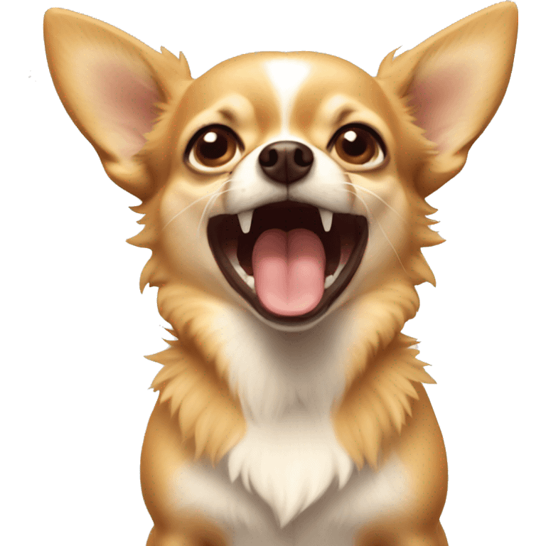 Fuzzy Goldbrown Chihuahua barking emoji