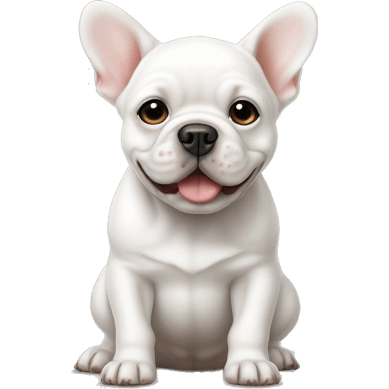 white french buldog puppy with leefs emoji