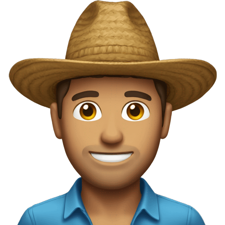 Brown hair guy with sombrero emoji