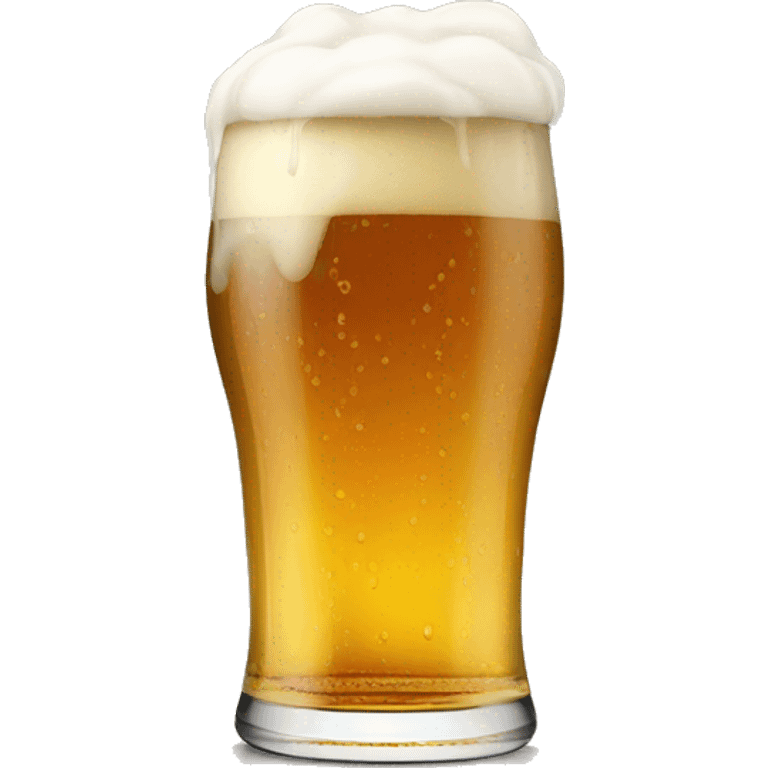 A juicy pint of Beer lightly flowing over the top  emoji