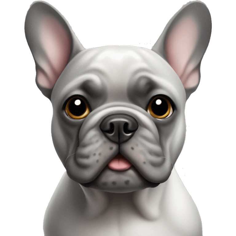 grey french bulldog emoji