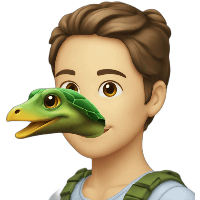 Tortue sur un canard emoji