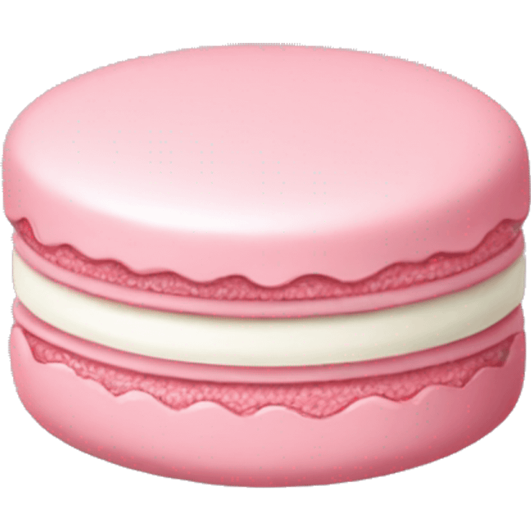 Pastel pink macaron with bow emoji