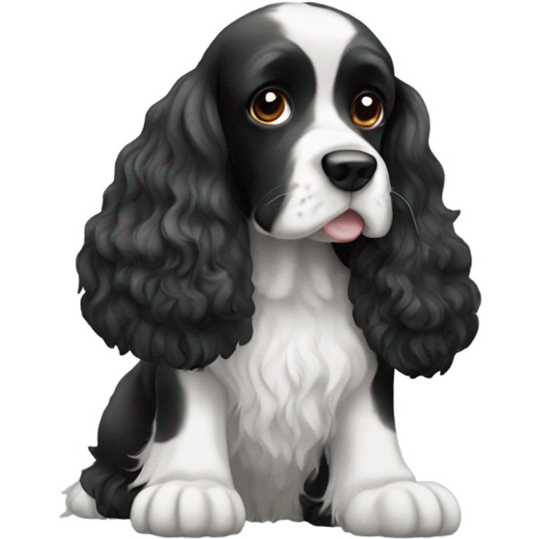 Black and white cocker spaniel emoji