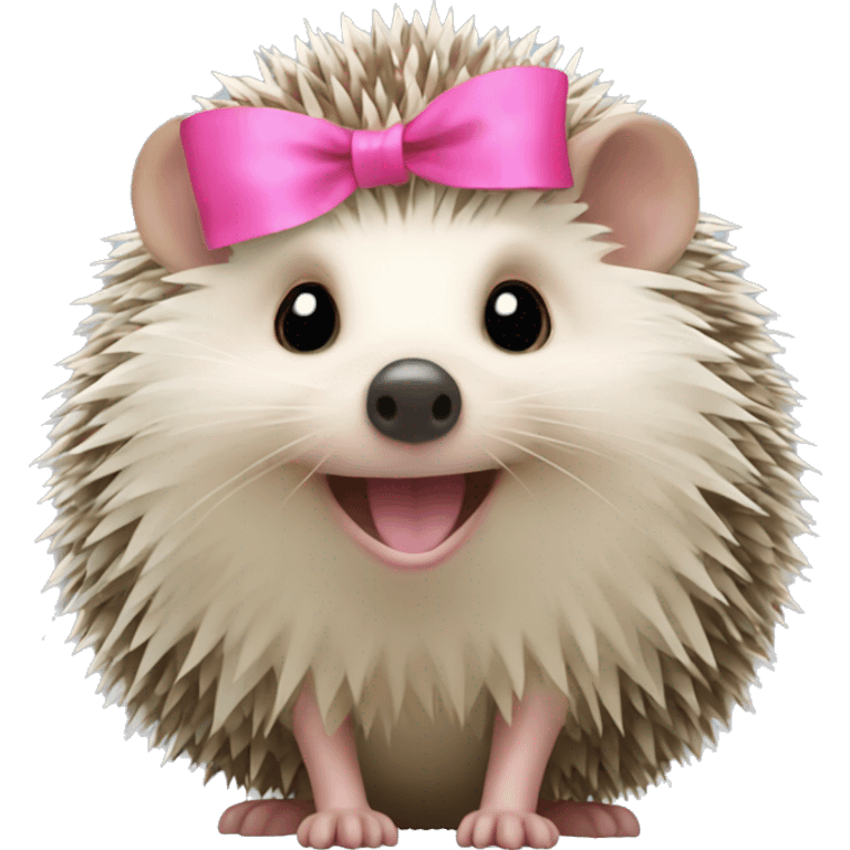 hedgehog with a pink bow emoji