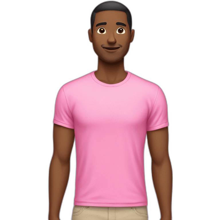 A men dressing a pink t shirt  emoji