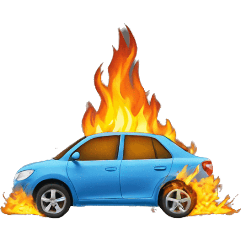 car burning wheel emoji