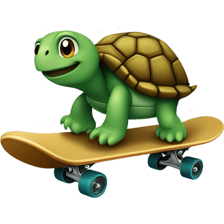 A turtle riding on a skateboard  emoji