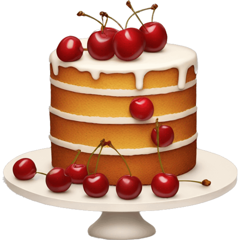 Cake with cherries  emoji