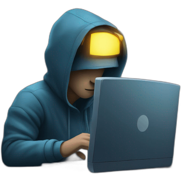 Hacker on computer at night emoji