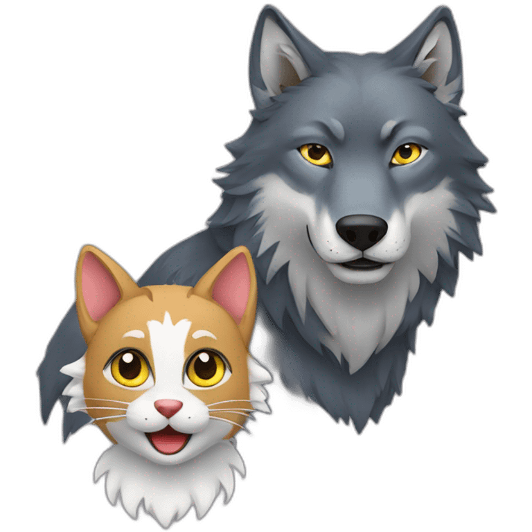 Wolf and Kitty emoji