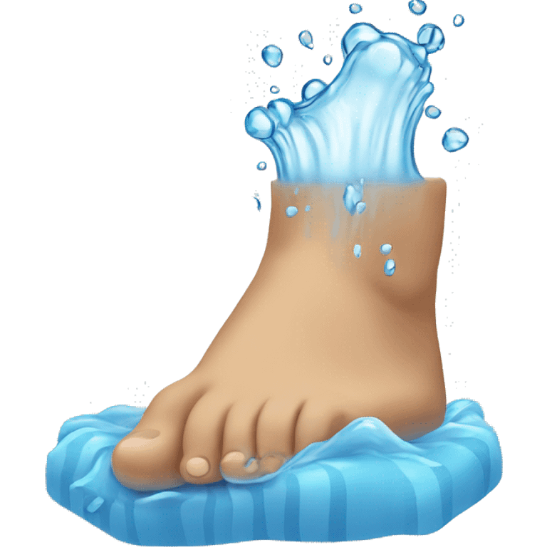 Foot with water on it  emoji