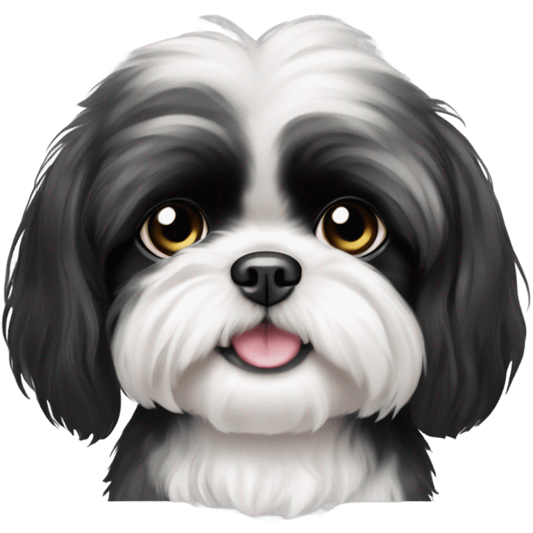 A black and white shih tzu puppy  emoji