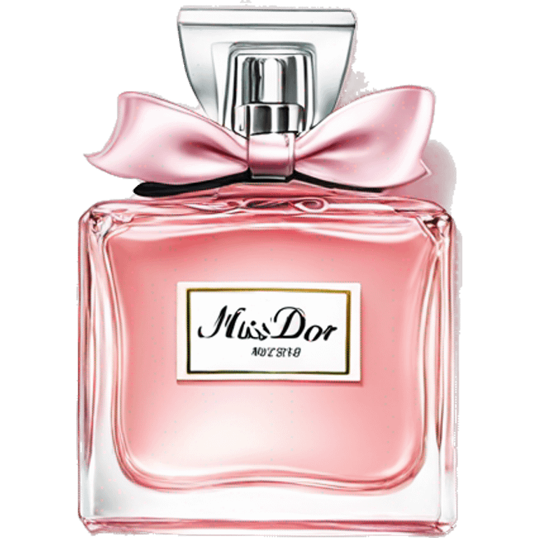 Light pink Miss Dior perfume with bow emoji