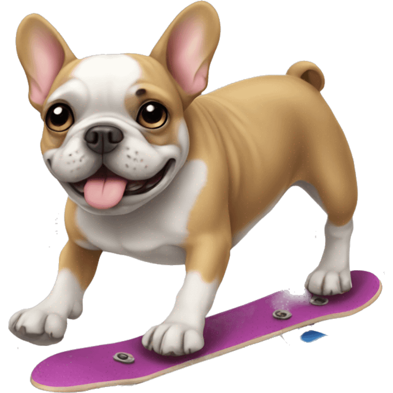 French bulldog skating emoji