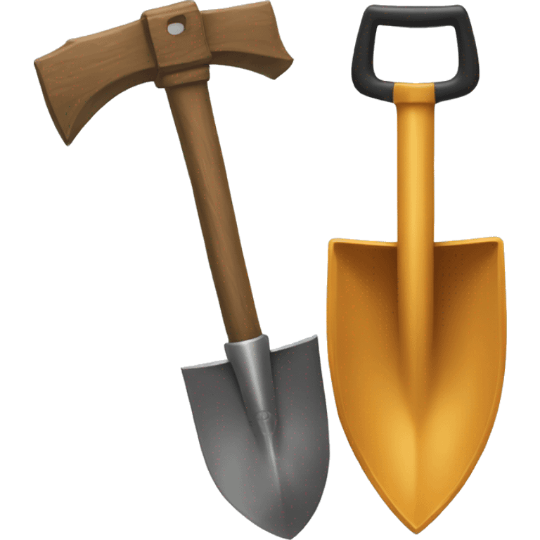 A pickaxe and shovel crossed over each other, possibly with a small Bitcoin symbol. emoji