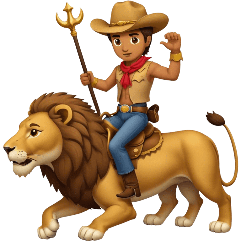 Cowboy on a lion  emoji