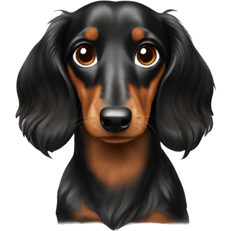 Black and brown dapple long haired dachshund  emoji