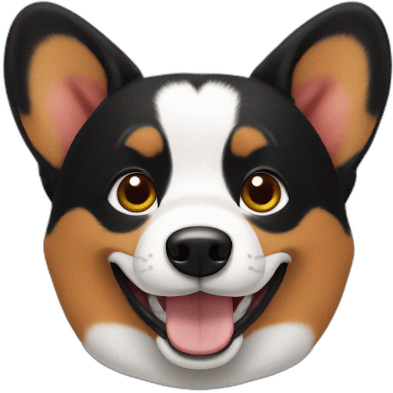 Black corgi jamon emoji