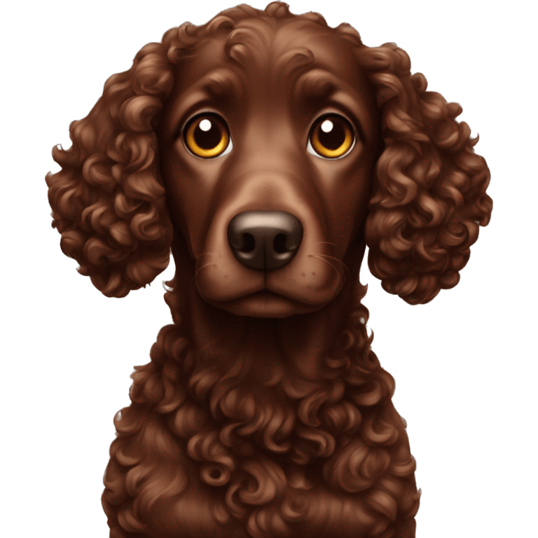 Chocolate curly dog emoji