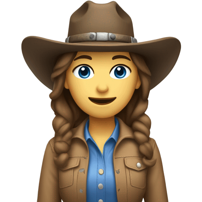 white cowgirl geologist  brown hair blue eyes no glasses emoji