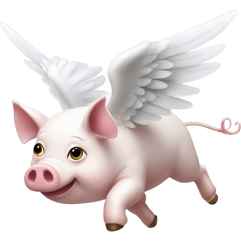 flying pig white wings emoji