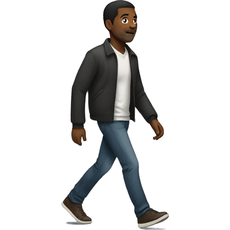 Black man walks around emoji