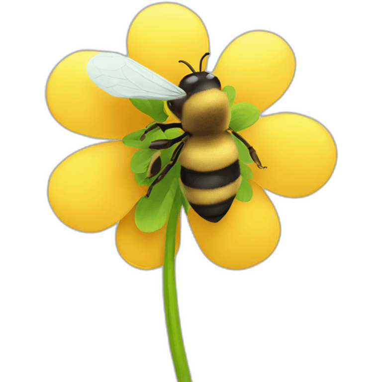 bee flower clover emoji